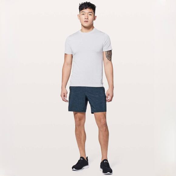 EUC Lululemon Pace Breaker Shorts Linerless 7" Small Heather Iron Blue True Navy - Picture 5 of 15